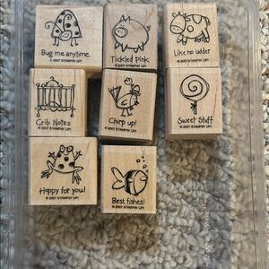 Stampin' Up! Wood Mounted Rubber Stamp Set - Very Punny-Natural Wood